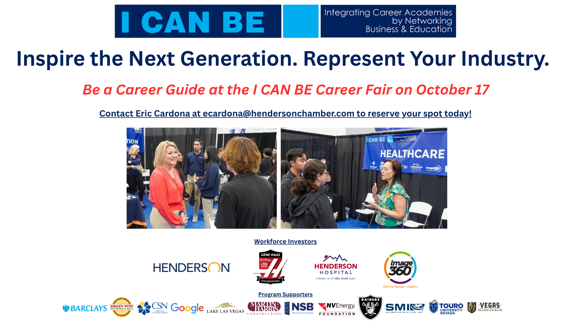 I CAN BE Career Fair Volunteer Recruitment