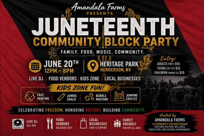 Amandala Farms Presents: Juneteenth Block Party Cookout! - Network.Vegas