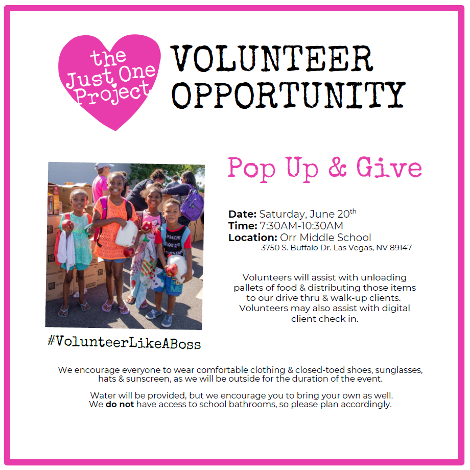 VYP Volunteers for Just One Project "Pop Up & Give" 3 VYP Volunteers for Just One Project "Pop Up & Give" 3