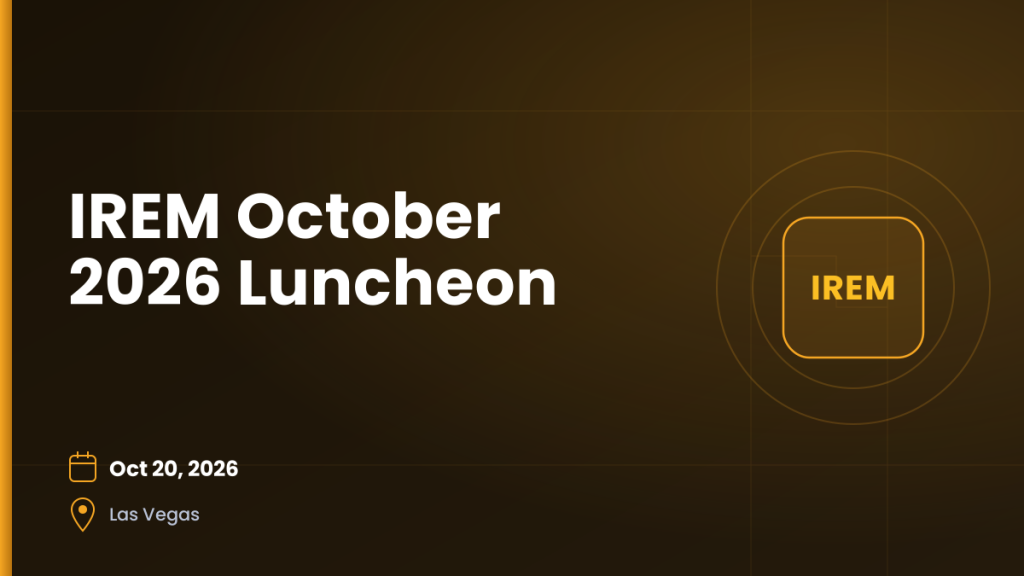 IREM October 2026 Luncheon 3 IREM October 2026 Luncheon — Oct 20, 2026