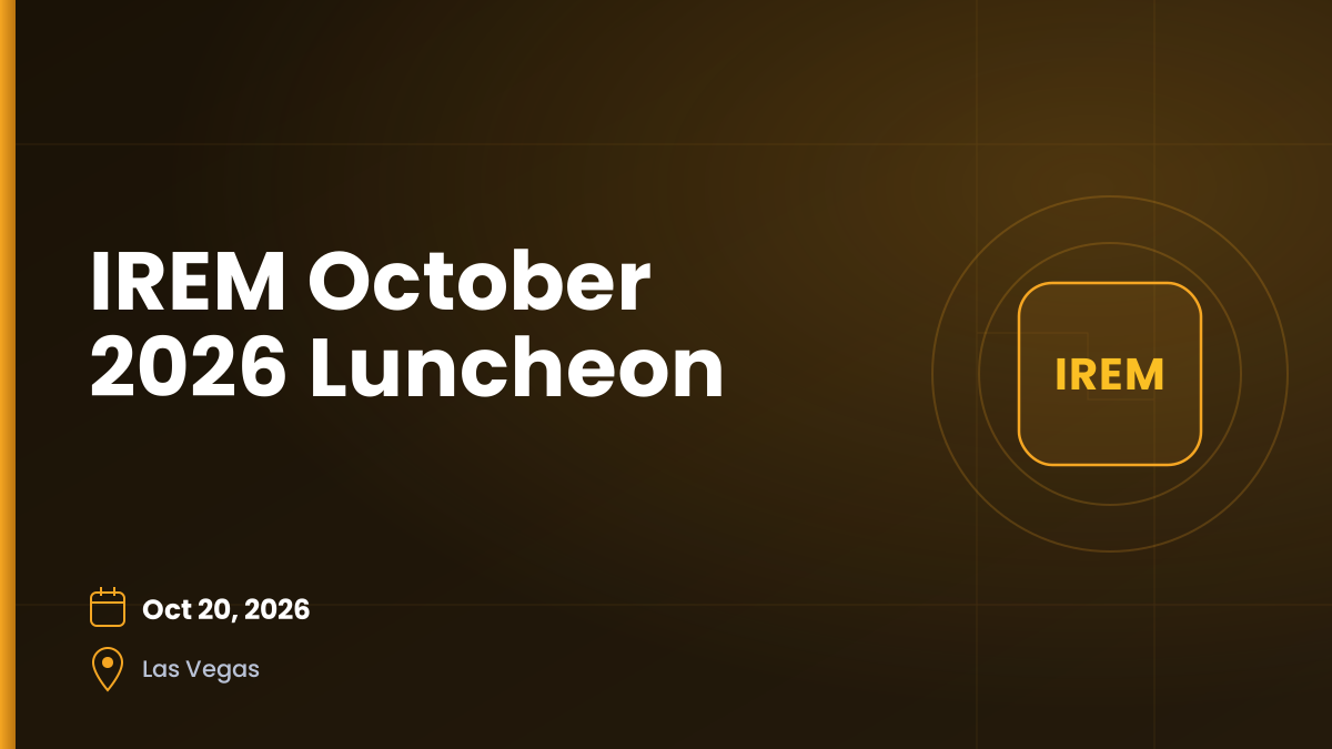 IREM October 2026 Luncheon — Oct 20, 2026