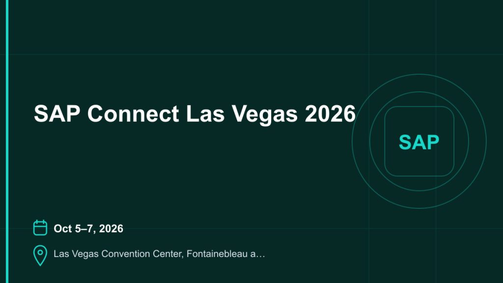 SAP Connect Las Vegas 2026 4 SAP Connect Las Vegas 2026 4