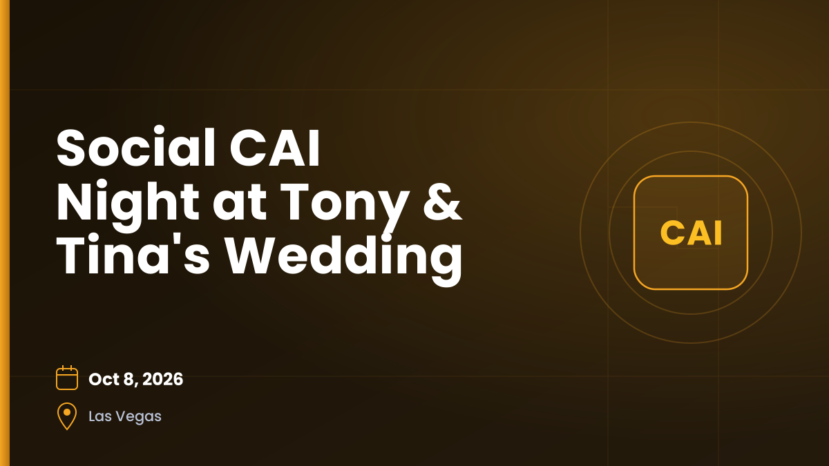 Social CAI Night at Tony & Tina's Wedding — Oct 8, 2026