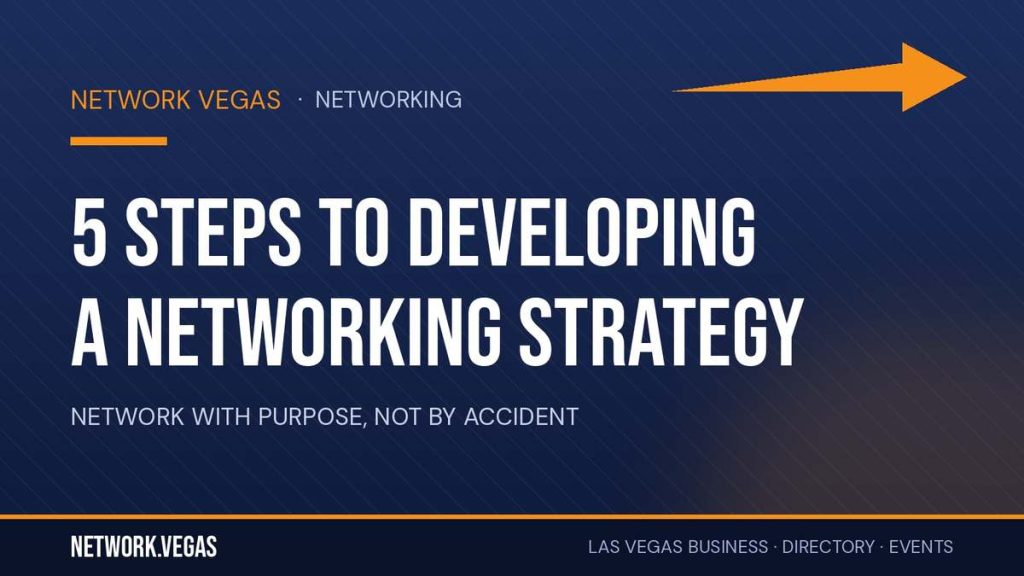 Network Vegas banner for 5 Steps to Developing a Networking Strategy
