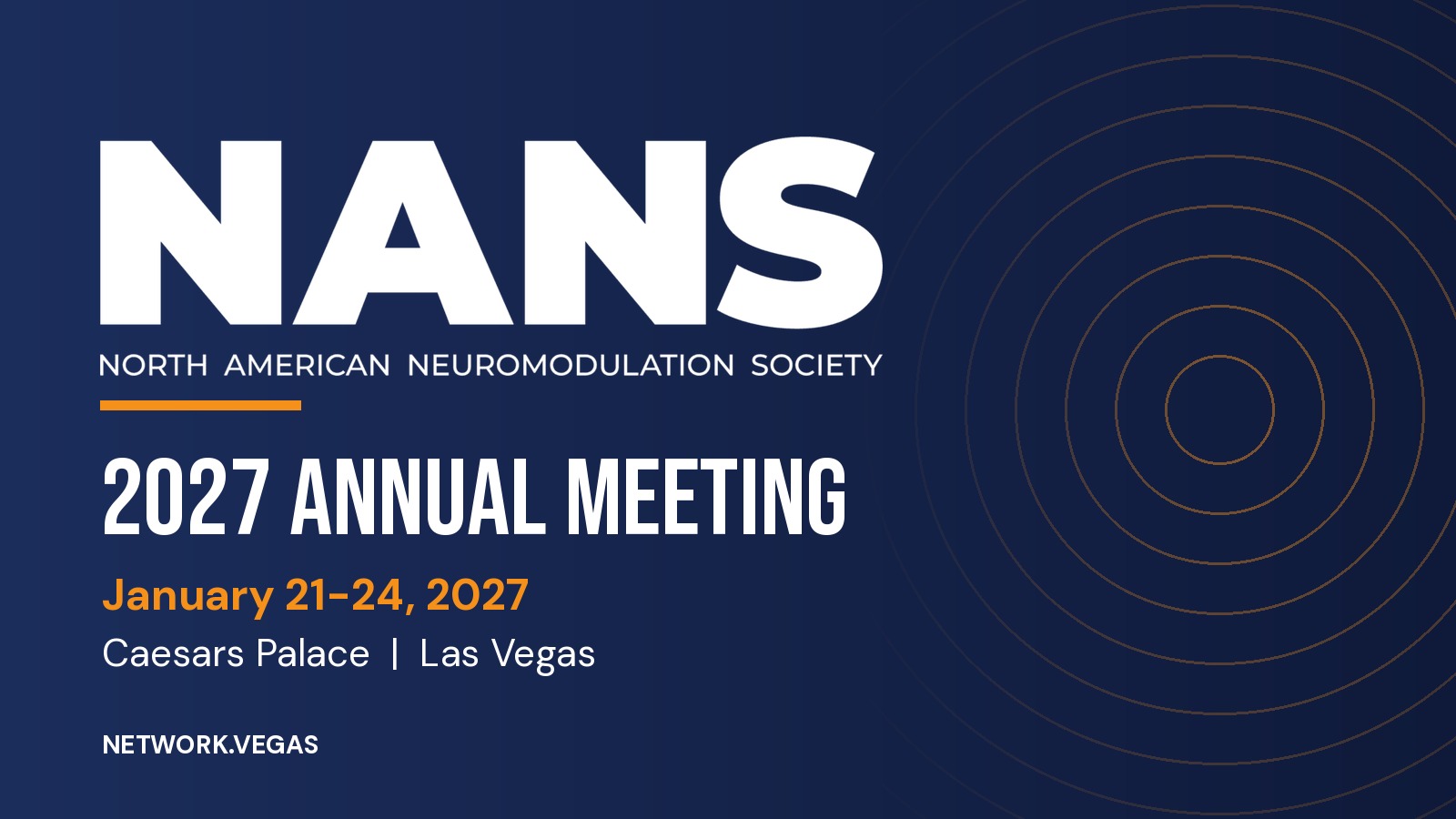 NANS 2027 Annual Meeting, January 21-24, 2027, Caesars Palace, Las Vegas